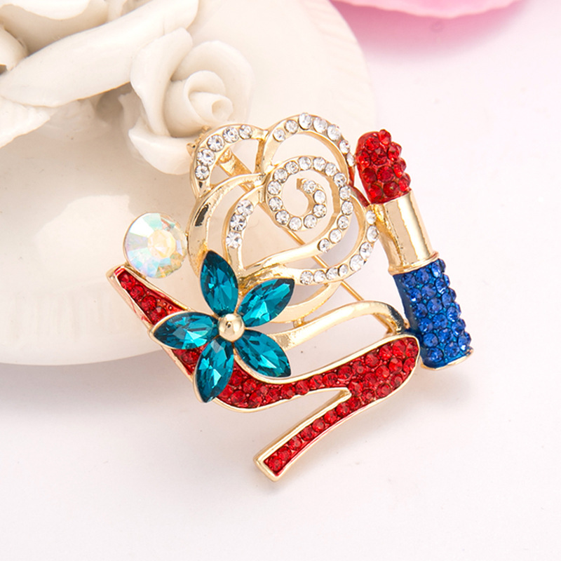 New Fashion Spring High Heels Diy Brooch Lipstick Scarf Buckle Ornament Wholesale display picture 3