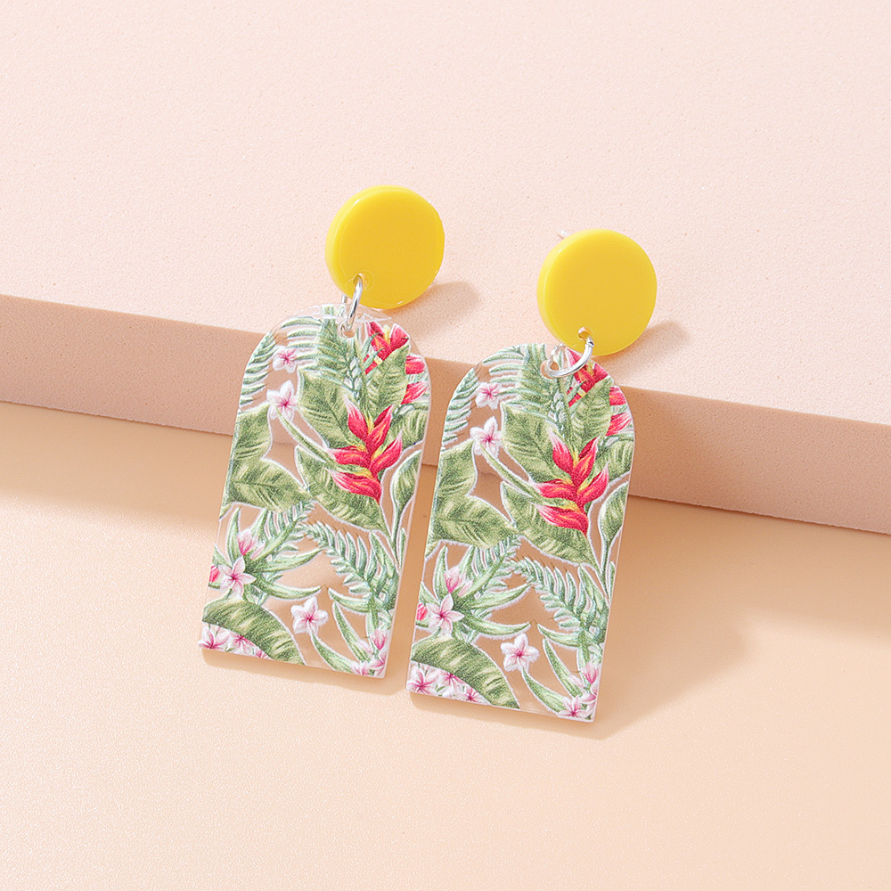 New Embossed Contrast Color Geometric Three-dimensional Printed Checks Earrings display picture 5