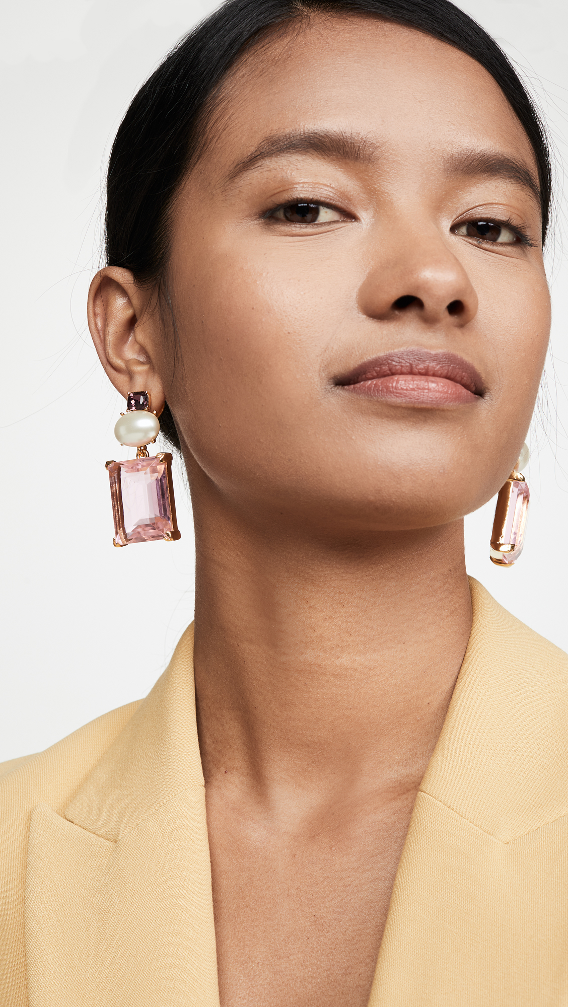 Simple Women Stud Alloy Geometric Gemstone Pendant Earrings display picture 1