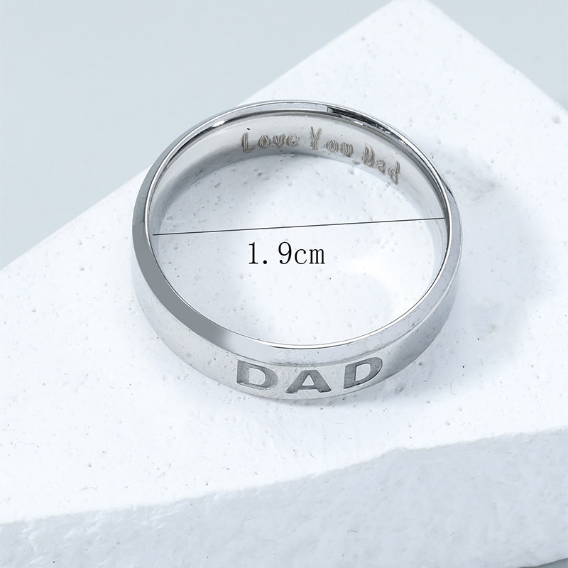 Fashion  Ornament Stainless Steel Letter Dad Stainless Steel Ring display picture 4