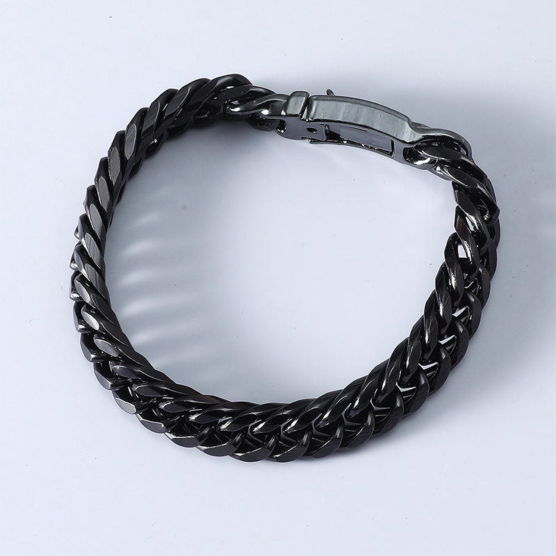 Men's Fashion Simplicity Chain Aluminum Alloys Leather Bracelet display picture 3