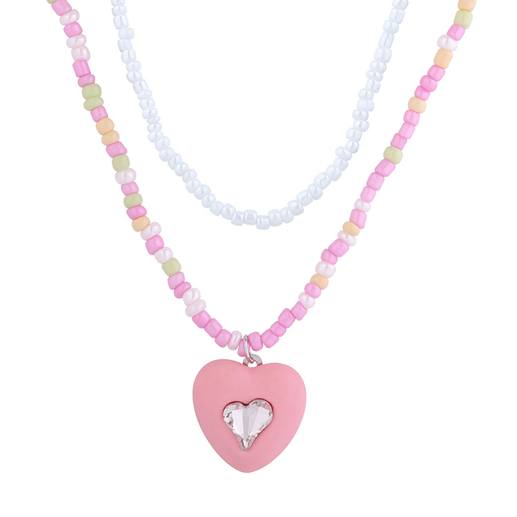 Fashion Fresh Creative Crystal Heart Shaped Bead Necklace Set display picture 2