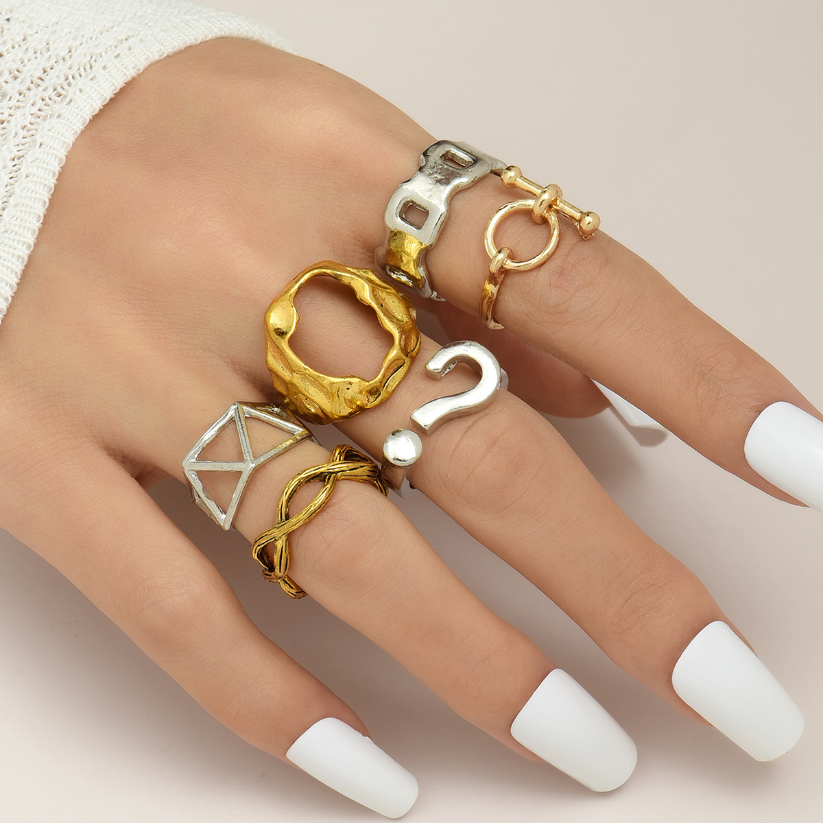 New Fashionable Open Adjustable Gold-plated Silver-plated Alloy Ring display picture 1