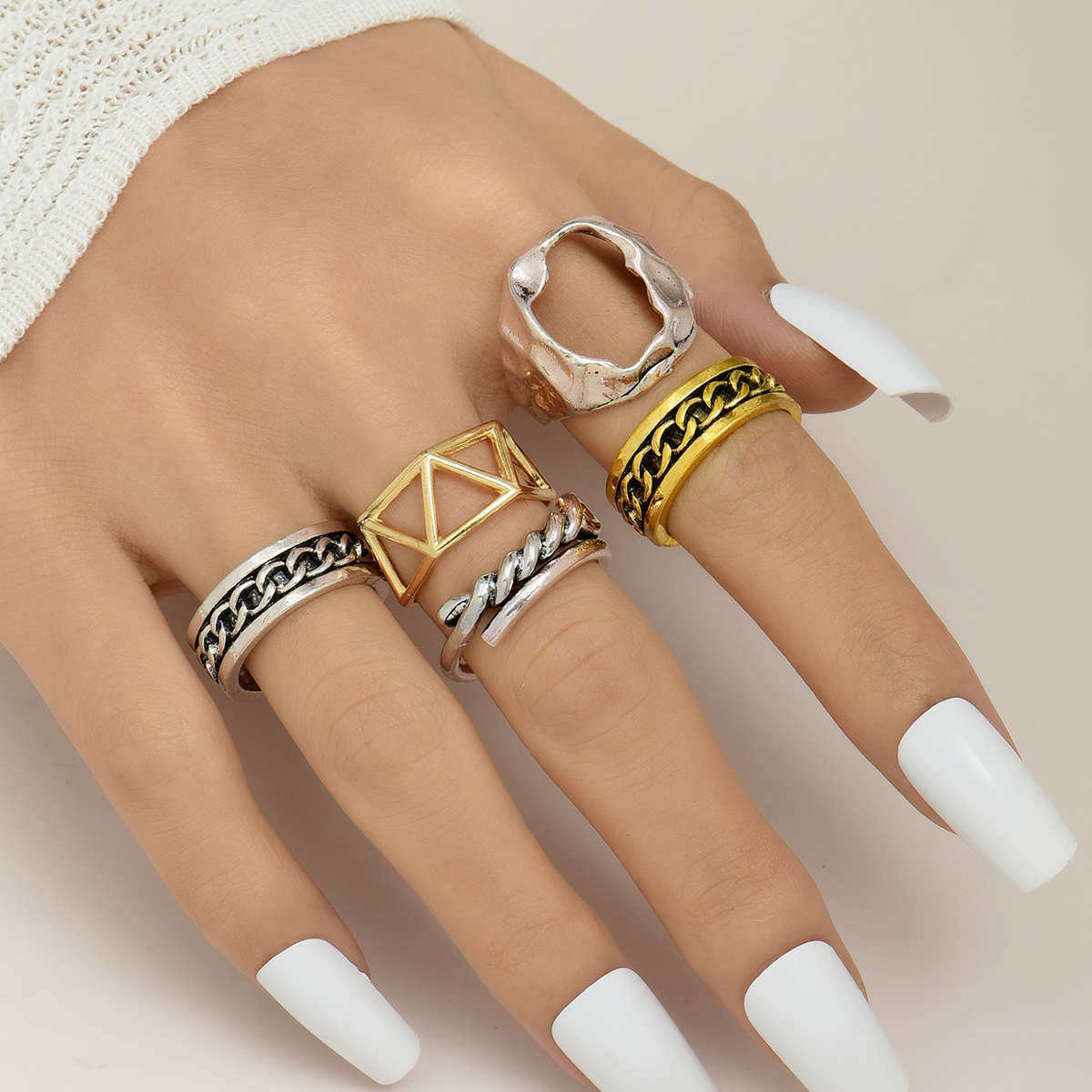 New Fashionable Open Adjustable Gold-plated Silver-plated Alloy Ring display picture 2
