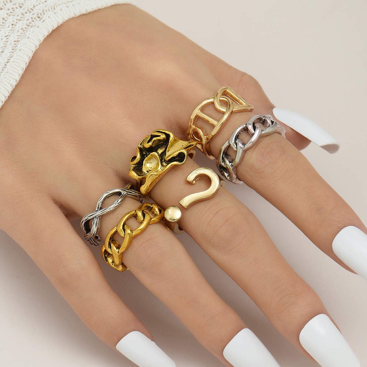 New Fashionable Open Adjustable Gold-plated Silver-plated Alloy Ring display picture 3