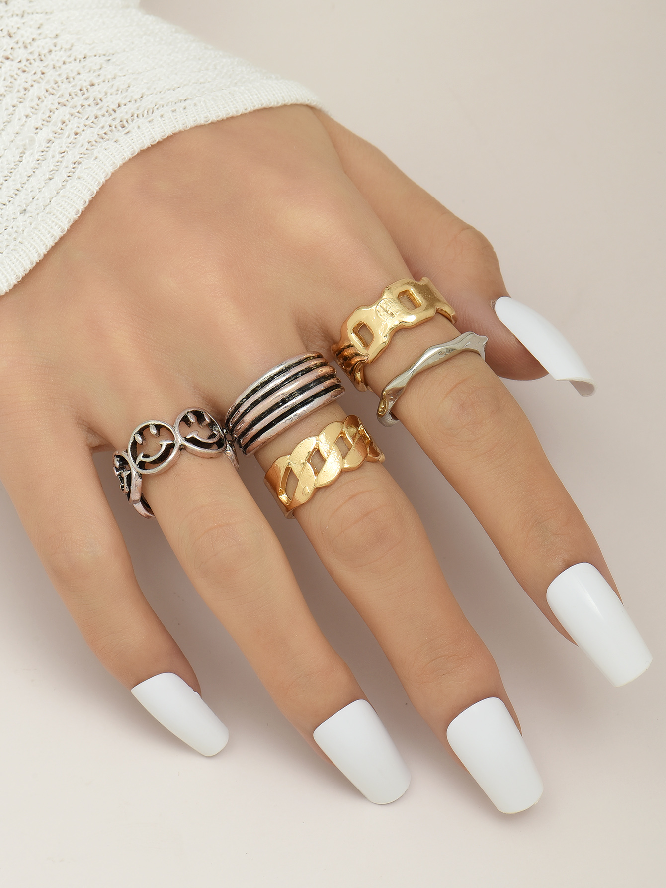 New Fashionable Open Adjustable Gold-plated Silver-plated Alloy Ring display picture 5