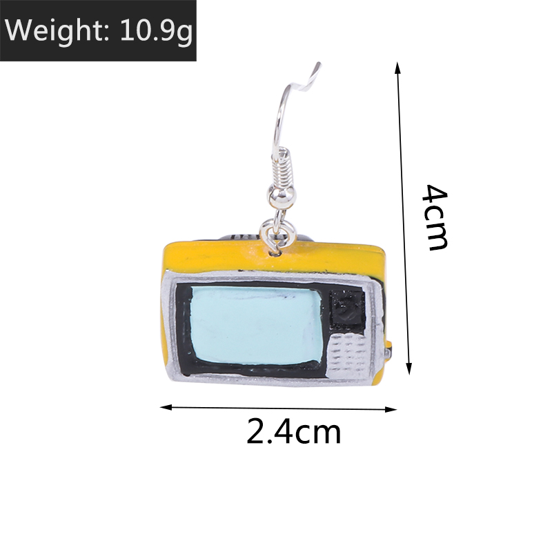 Fashion Old Object Telephone Tv Iron Radio Retro Earring Jewelry Wholesale display picture 3