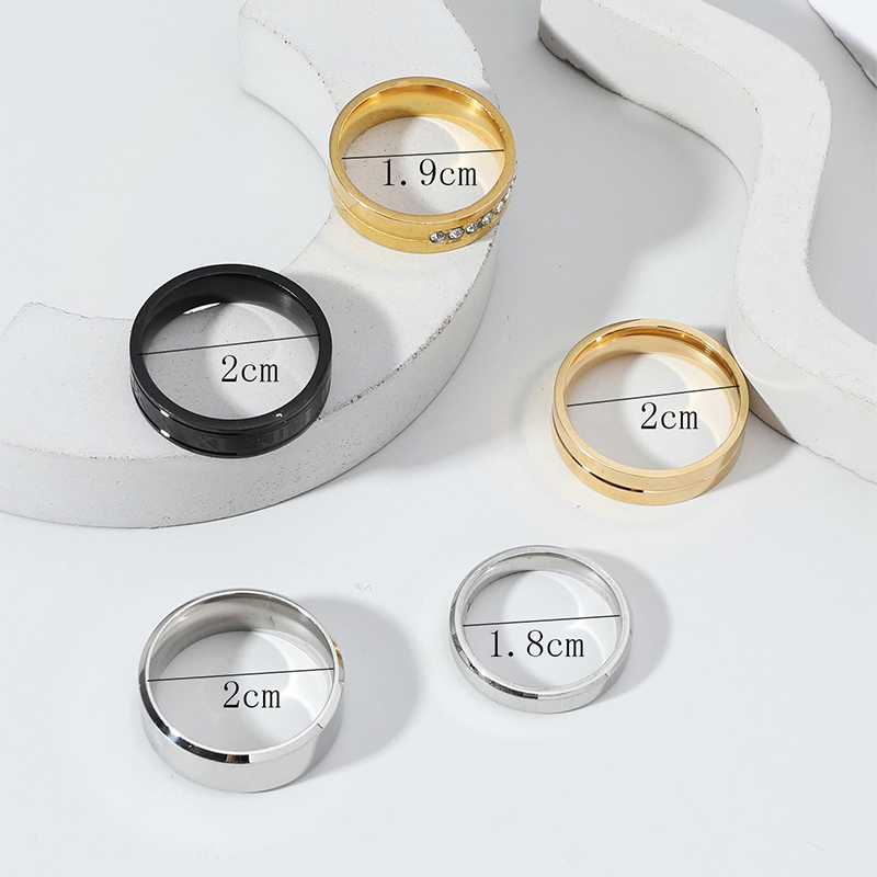 Hip Hop Fashion Men's Stainless Steel Roman Numeral Ring 5 Pieces Set display picture 4