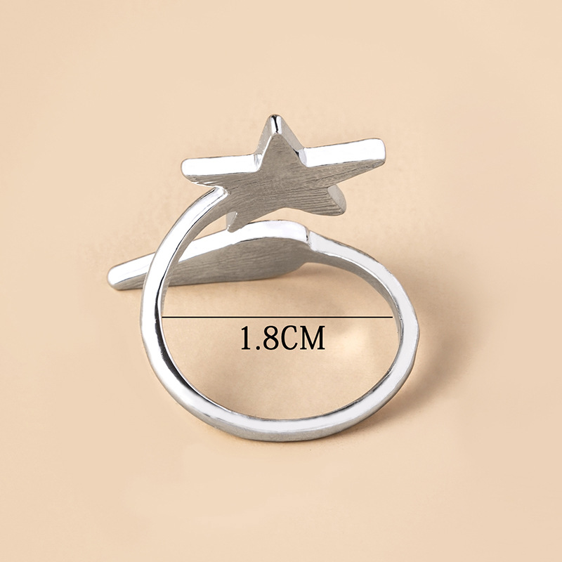 Cartoon Five-pointed Star Tear Drop Oil Alloy Open Ring display picture 1