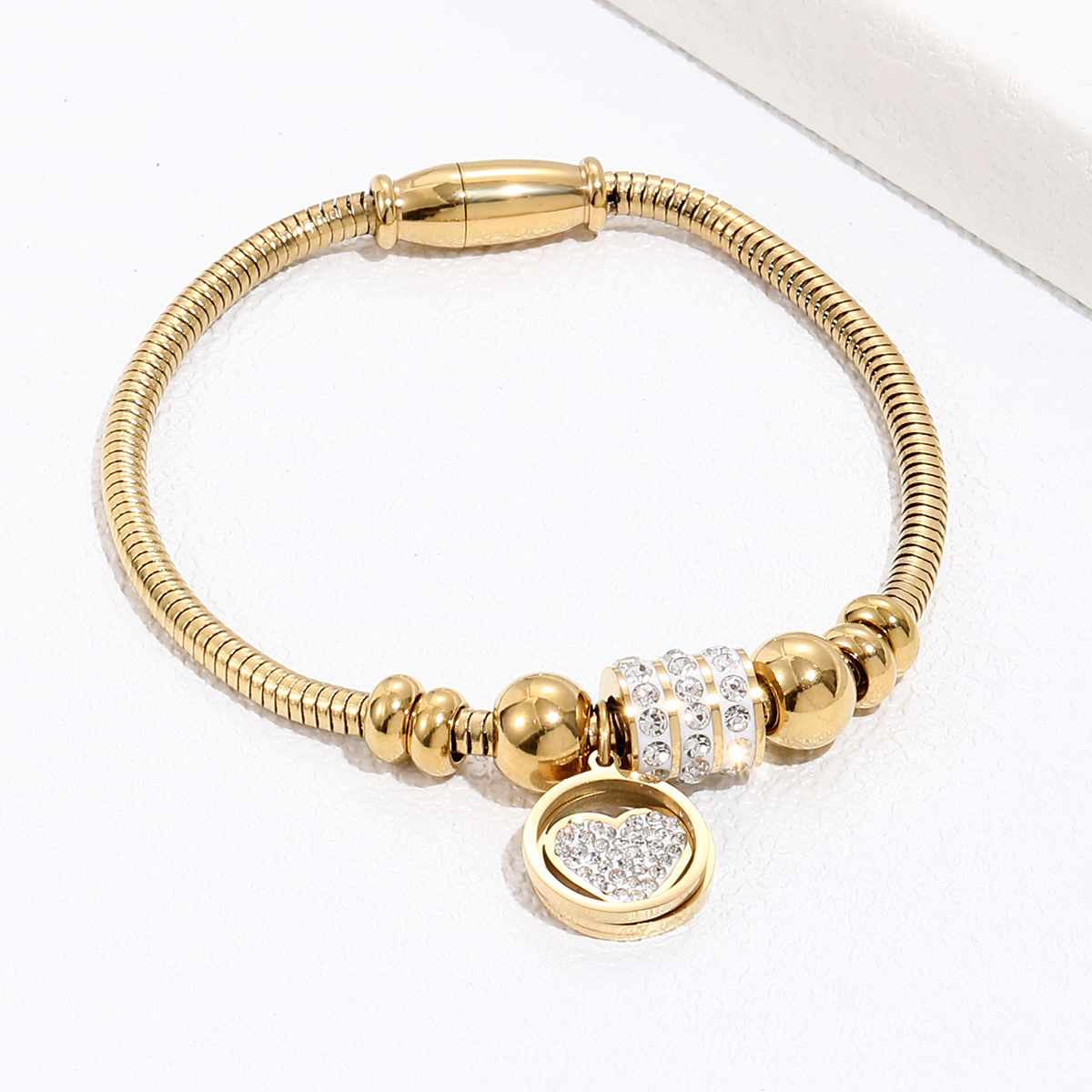 INS Style Novelty Fashion 304 Stainless Steel 14K Gold Plated Artificial Rhinestones Gold Plated In Bulk display picture 1