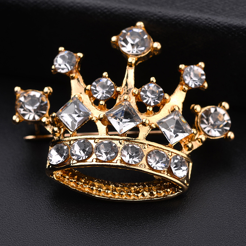 Fashion Ornament Crystal Rhinestone Crown Alloy Brooch display picture 1