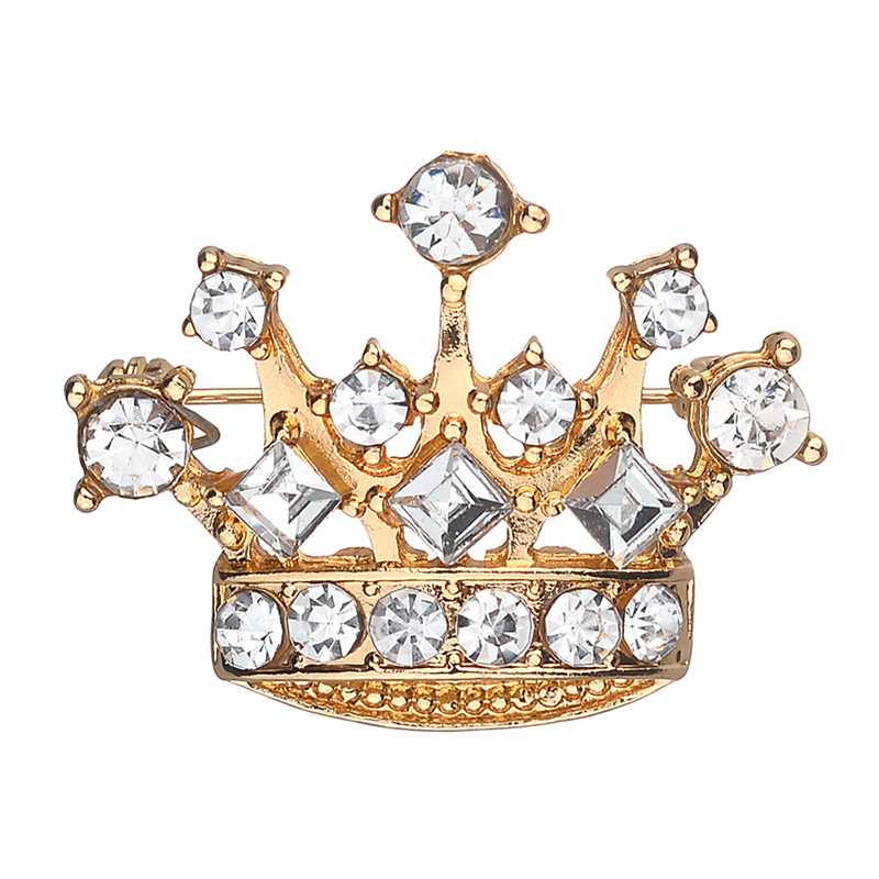 Fashion Ornament Crystal Rhinestone Crown Alloy Brooch display picture 4
