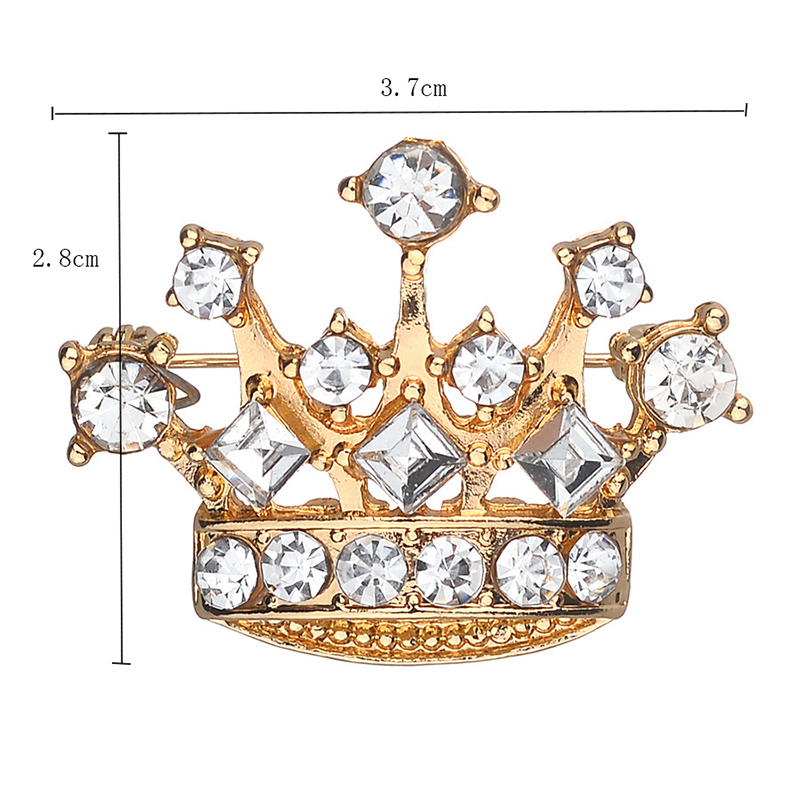Fashion Ornament Crystal Rhinestone Crown Alloy Brooch display picture 5