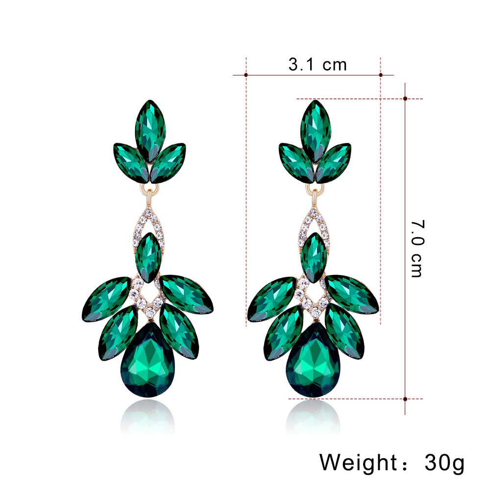 Fashion Bridal Simple Full-jeweled Women's Alloy Geometryeardrops display picture 1