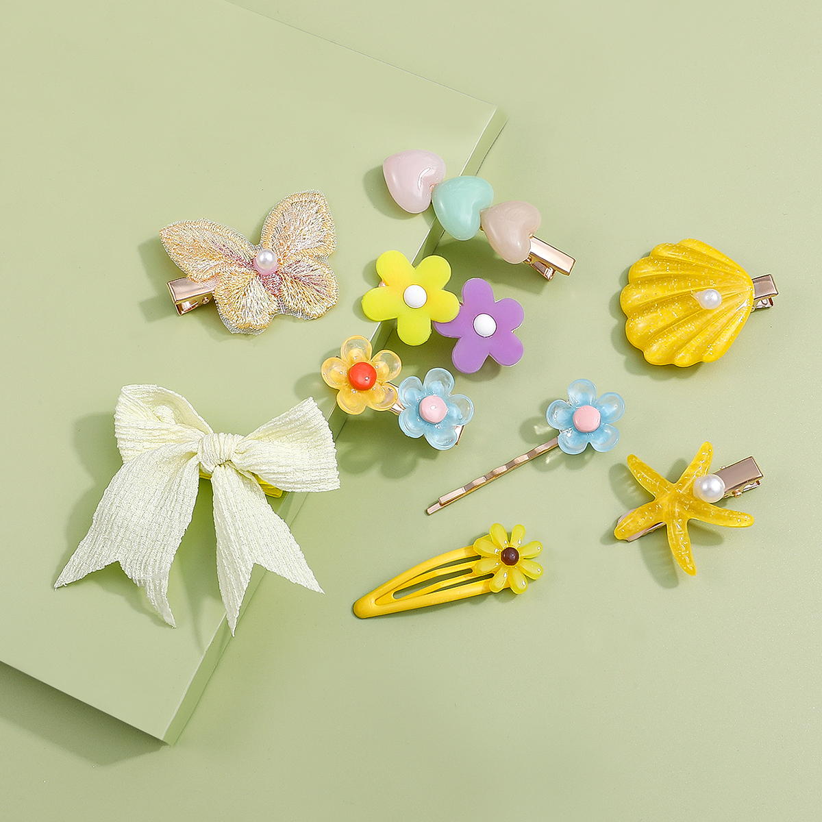 Cartoon Shell Bow Flower Butterfly Shape Children's Hair Clip Hairpin Set display picture 2