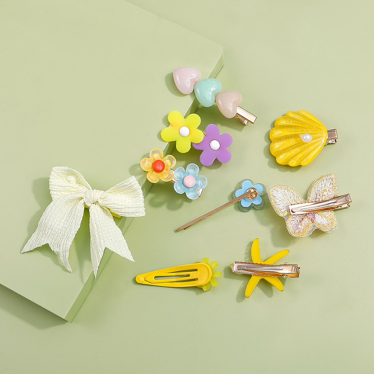 Cartoon Shell Bow Flower Butterfly Shape Children's Hair Clip Hairpin Set display picture 3