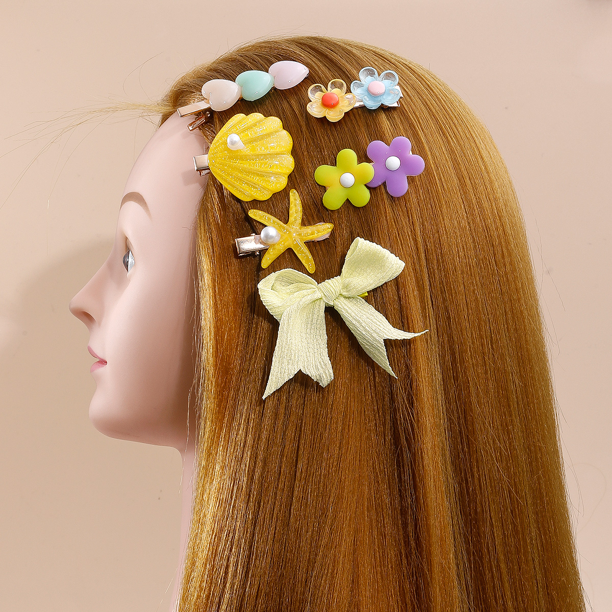 Cartoon Shell Bow Flower Butterfly Shape Children's Hair Clip Hairpin Set display picture 4