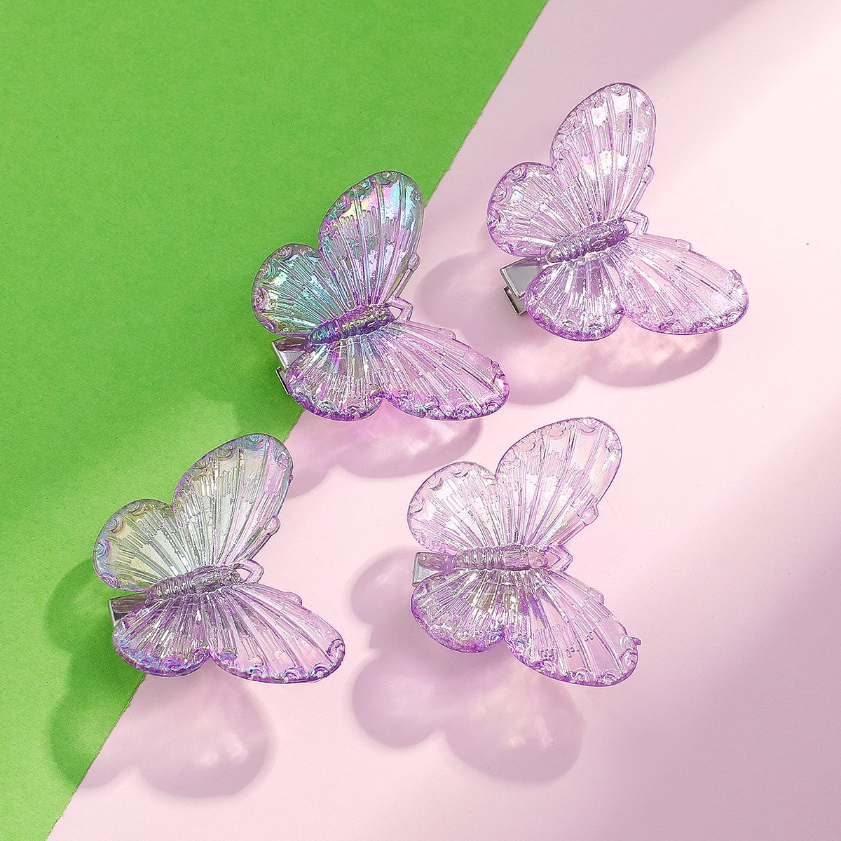 Cute Transparent Butterfly Shape Hair Clip 4-piece Set display picture 1