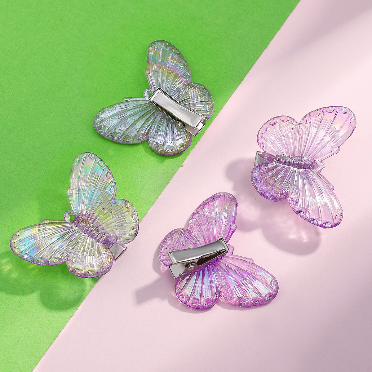 Cute Transparent Butterfly Shape Hair Clip 4-piece Set display picture 2