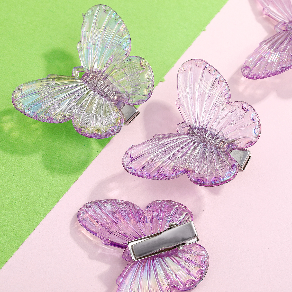 Cute Transparent Butterfly Shape Hair Clip 4-piece Set display picture 3