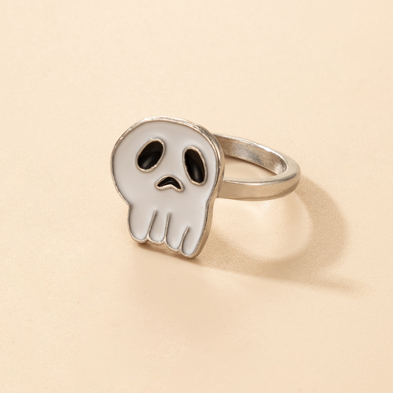 Cute Halloween Dripping Oil Ghost Grimace Alloy Ring display picture 2