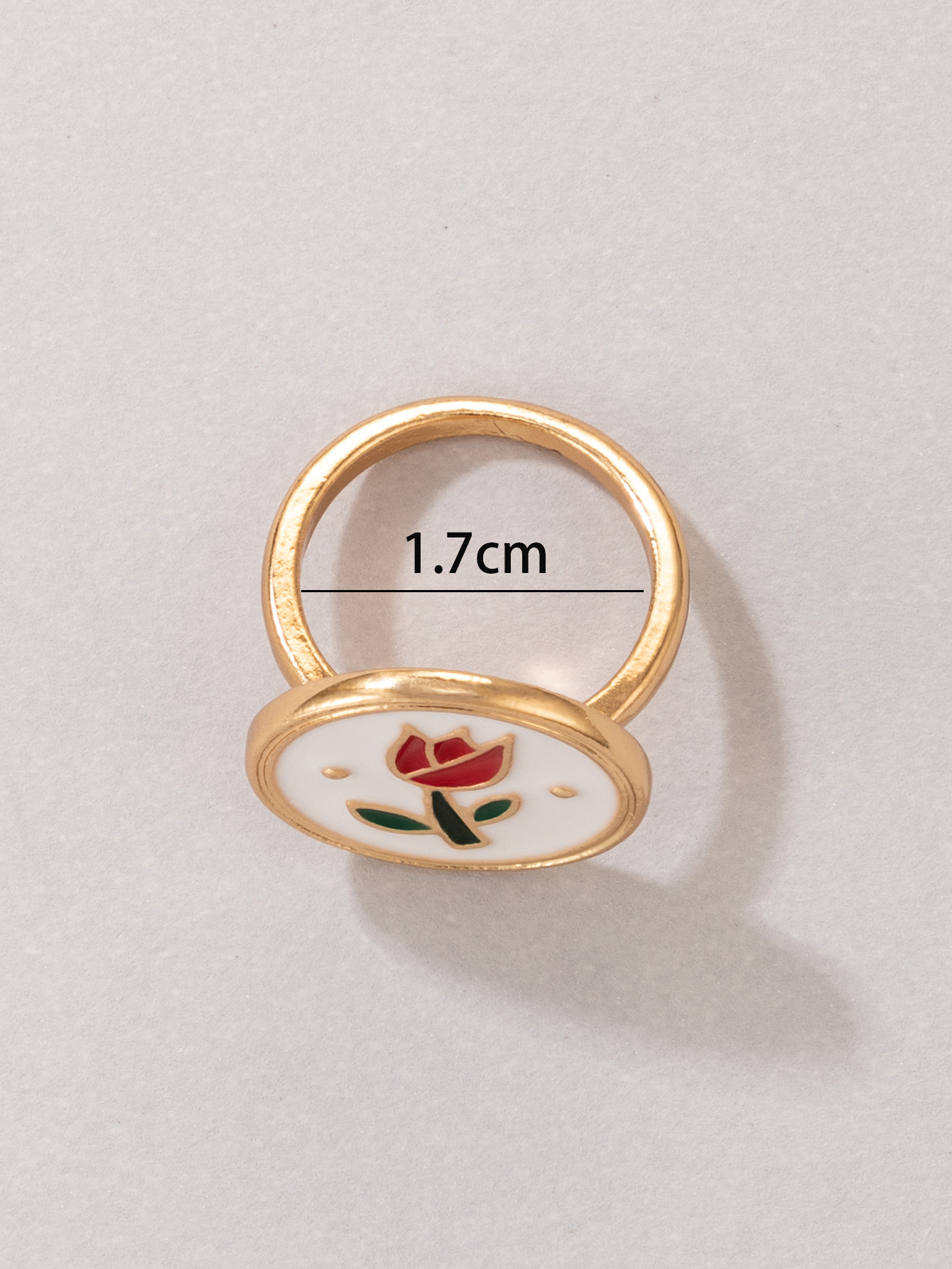 New Simple Style Flower Dripping Oil Opening Single Ring display picture 1