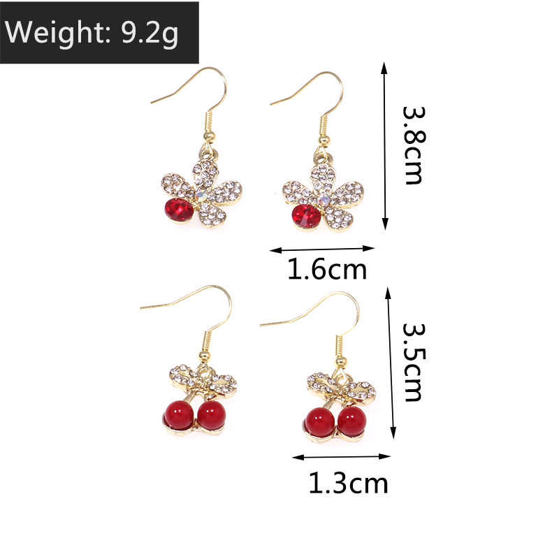 Fashion Simple Rhinestone Earrings Cherry Blossom Earrings display picture 1