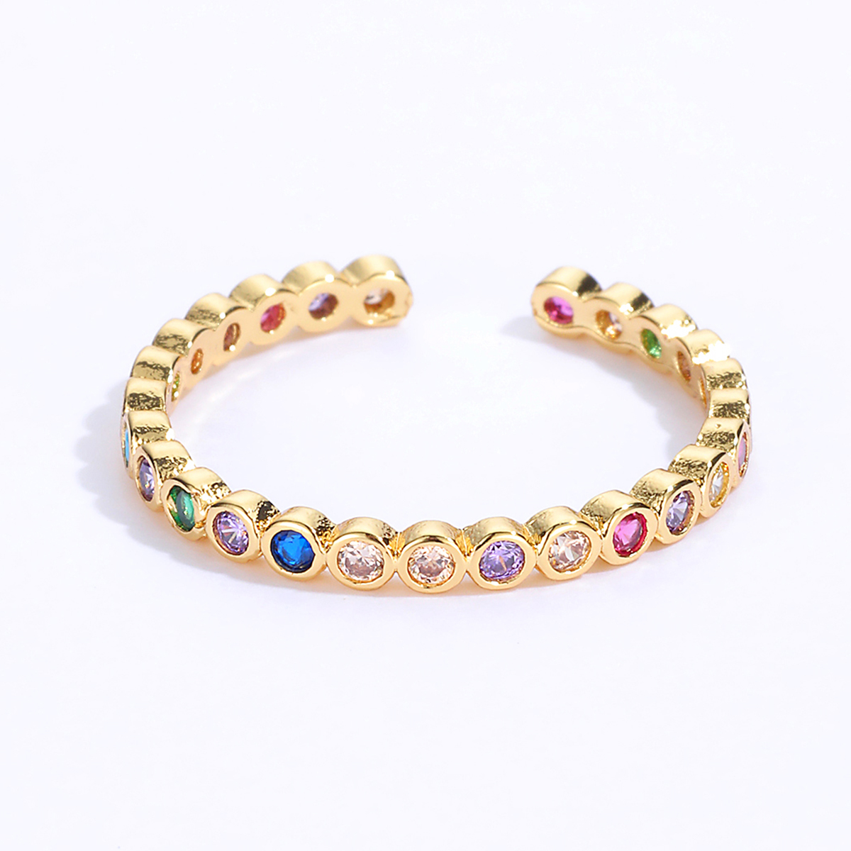 Princess Cute Basic C Shape Copper Gold Plated Gold Plated Rings In Bulk display picture 2