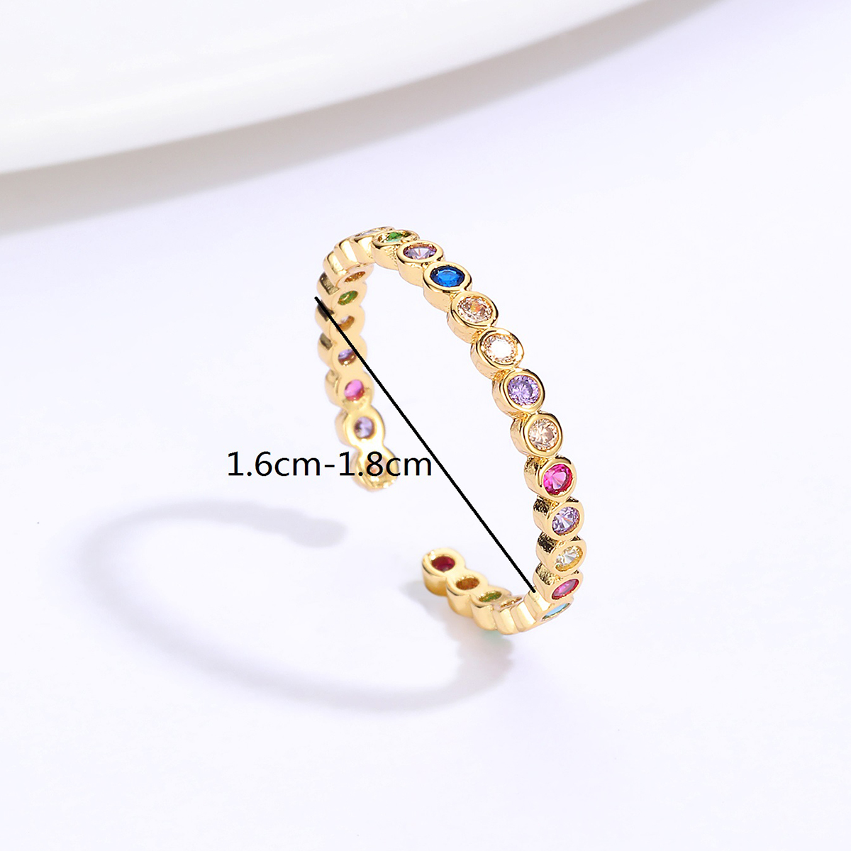 Princess Cute Basic C Shape Copper Gold Plated Gold Plated Rings In Bulk display picture 3