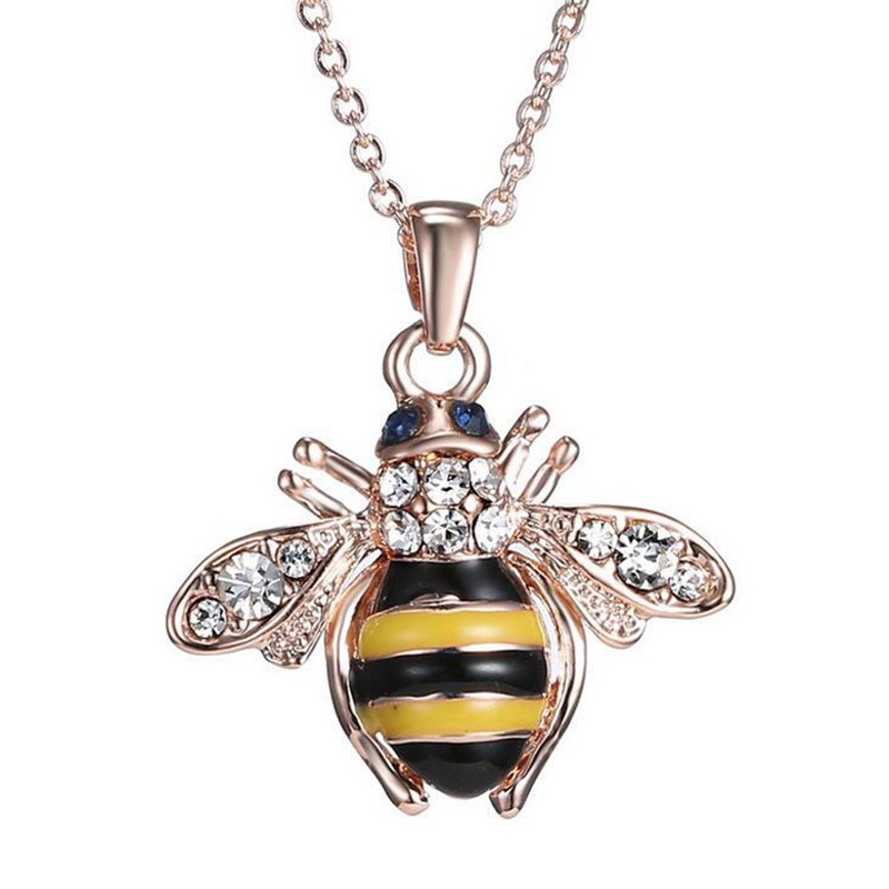 Fashion Bee Alloy Plating Artificial Rhinestones Women's Necklace display picture 2