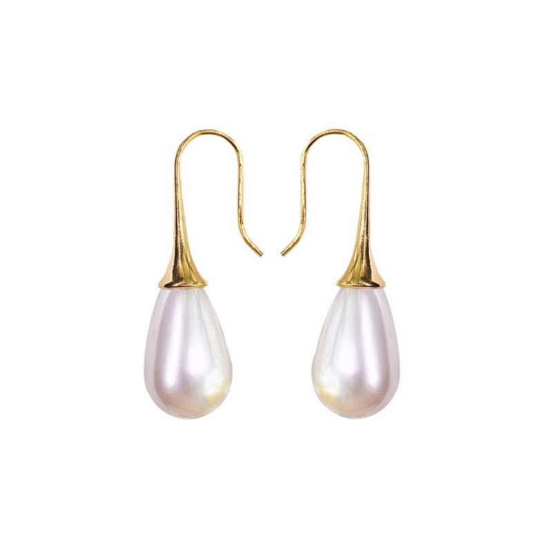 Mode Einfache Niedliche Wasser Tropfen Perlen Anhänger Ohrringe display picture 4
