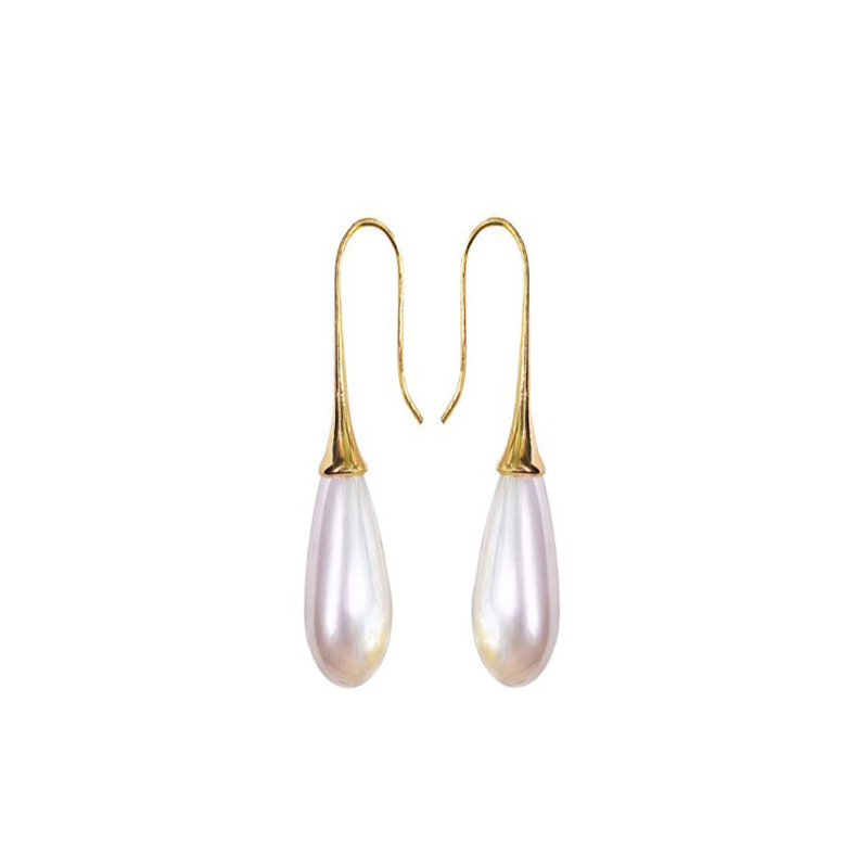 Mode Einfache Niedliche Wasser Tropfen Perlen Anhänger Ohrringe display picture 5