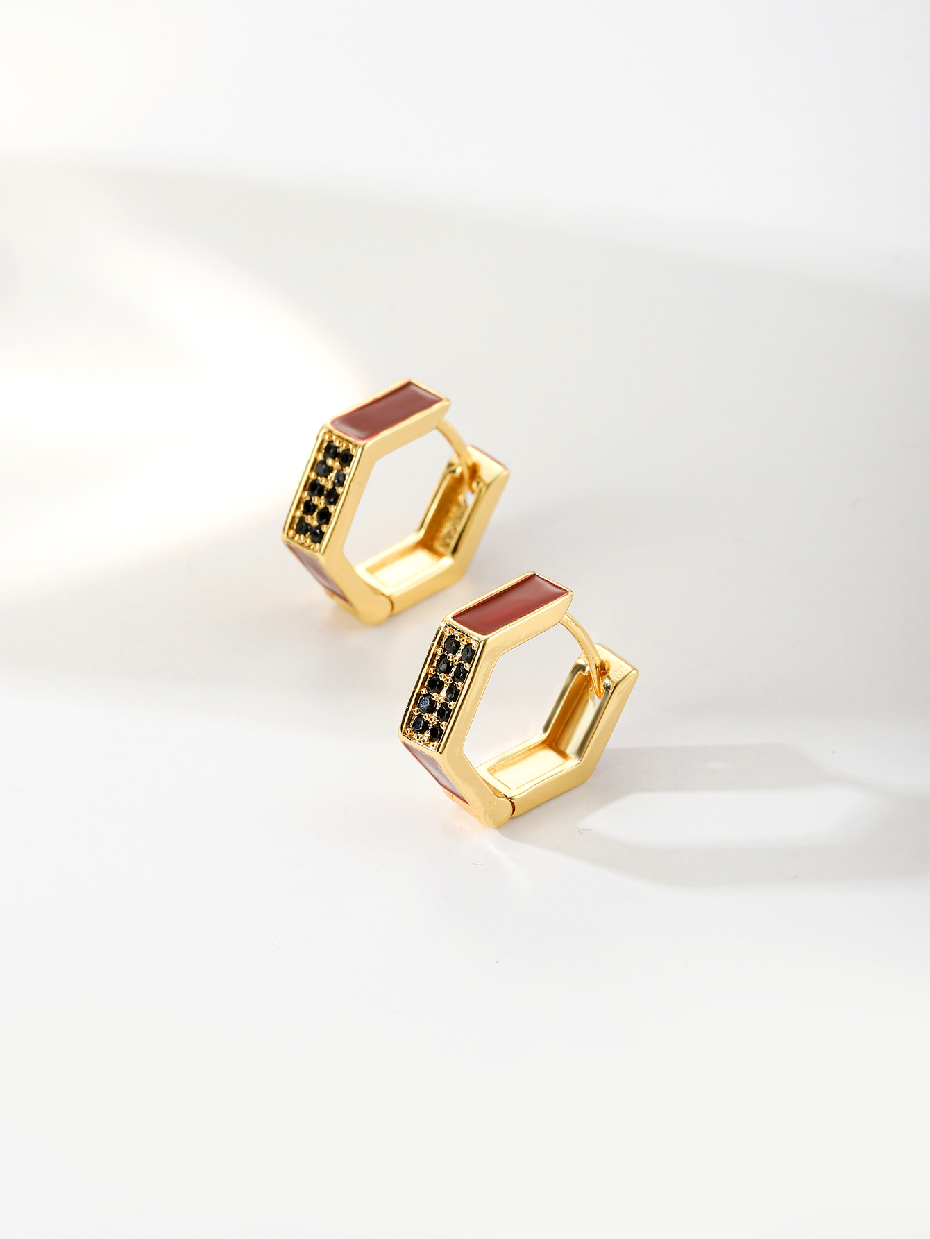 Creative Fashion Colorful Rectangle Drip Oil Zircon Inlay Earrings Ear Clip display picture 4