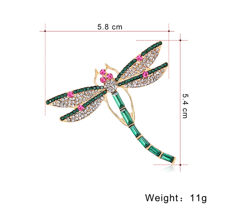 Fashion Diamond Dragonfly Animal Brooch Retro Corsage Brooch Accessories display picture 1