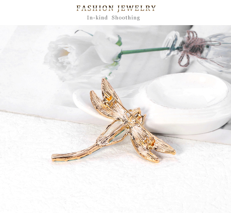 Fashion Diamond Dragonfly Animal Brooch Retro Corsage Brooch Accessories display picture 4