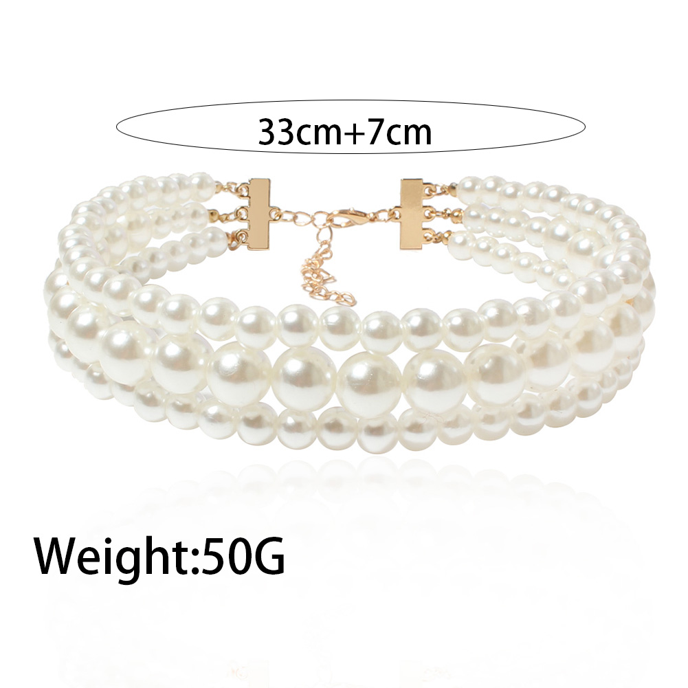 Fashion Bohemian Style Pearl Beaded Multi-layer Short Necklace Ornament display picture 1