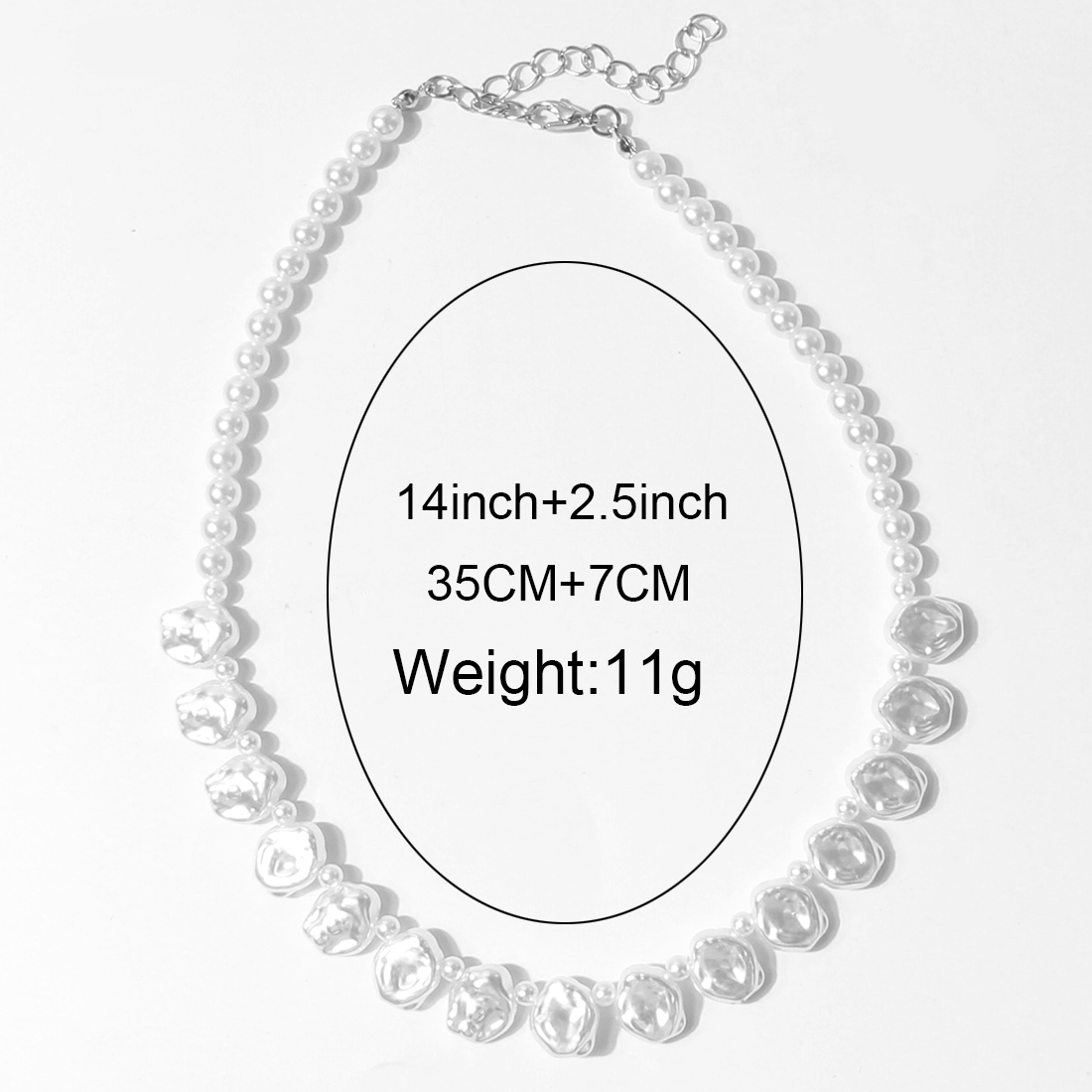 Fashion Irregular Shaped Pearl Single Layer Pearl Necklace Ornament Female display picture 1