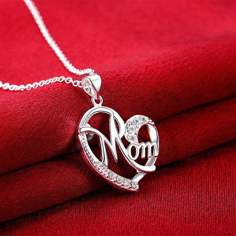 Mode Coeur Forme Lettre Maman Pendentif Clavicule Chaîne Collier display picture 5