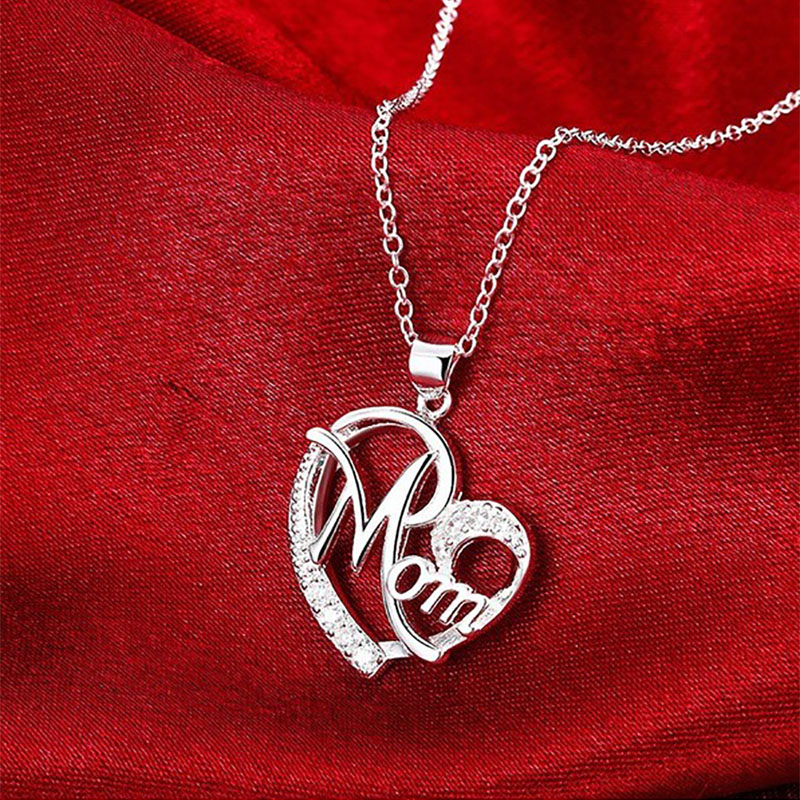 Mode Coeur Forme Lettre Maman Pendentif Clavicule Chaîne Collier display picture 6