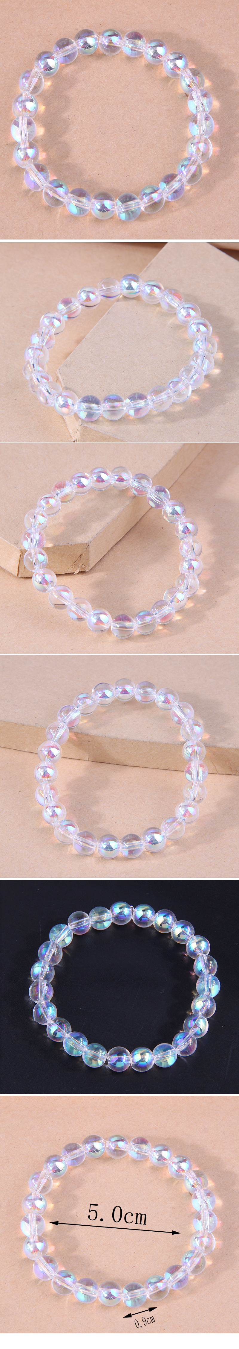 Fashion Concise 7mm Micro Glass Bead Gradient Female Bracelet display picture 1