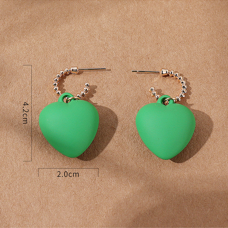 Simple Cute Creative Frost Heart Pendant Alloy Earrings display picture 3
