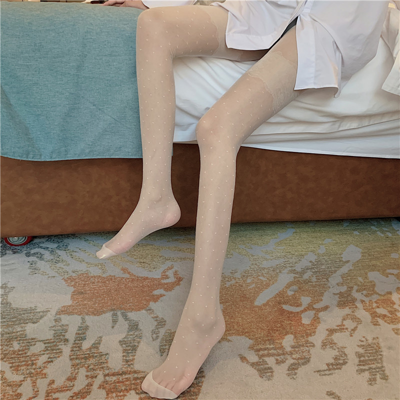 Women's Thigh Lace Polka Dot Pattern Stockings Ultra-thin Jacquard Pantyhose display picture 4