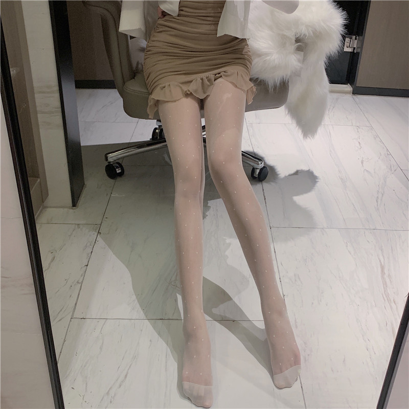 Women's Fashion Small Dot Pattern Stockings Ultra-thin Jacquard Pantyhose display picture 3