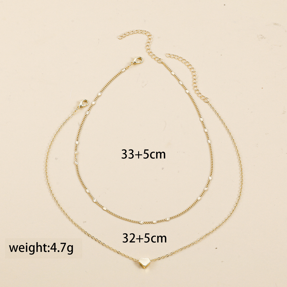 2022 New Fashion Simple Heart-shaped Diy Romantic Valentine's Day Alloy Necklace display picture 1