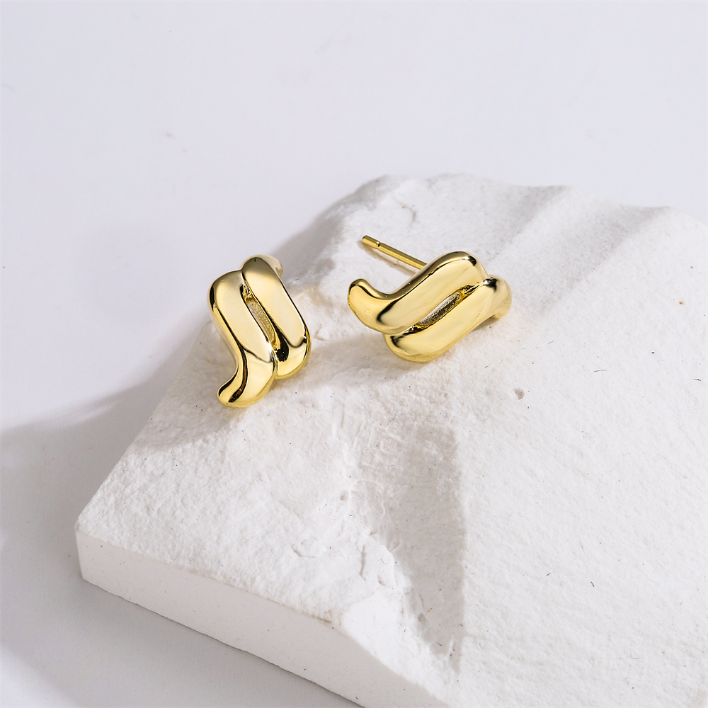 Fashion Copper 14k Gold Female New Geometric Ear Studs display picture 1