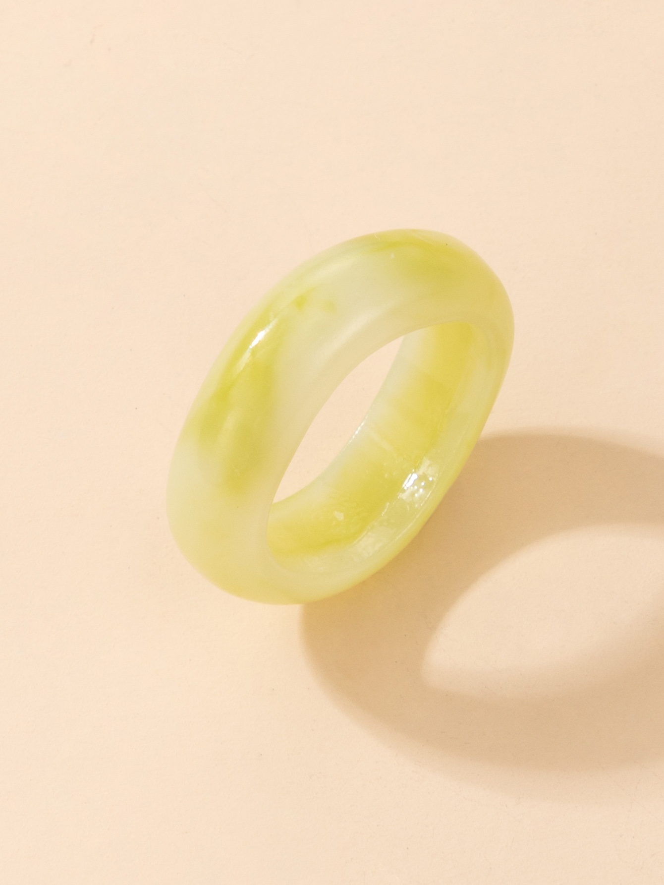 Fashion Retro Simple Green Circle Gradient Resin Ring display picture 3