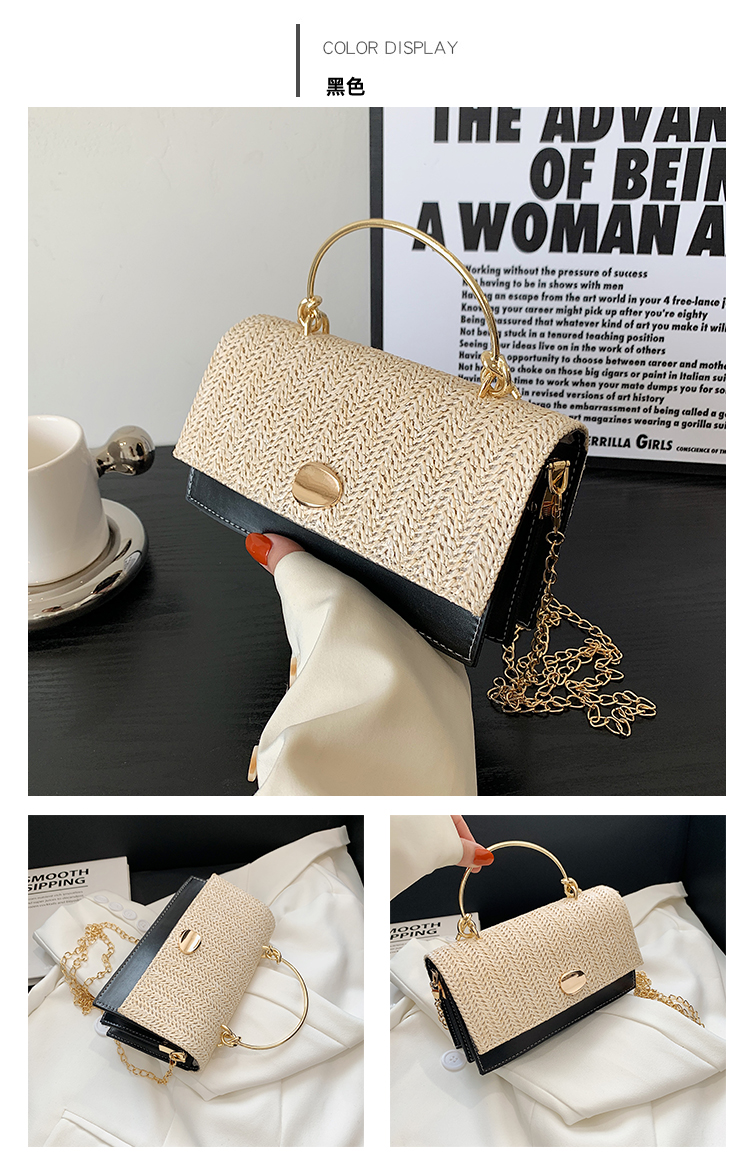 Women's Woven Summer New Fashionable Retro Woven Small Square One Shoulder Messenger Bag display picture 16