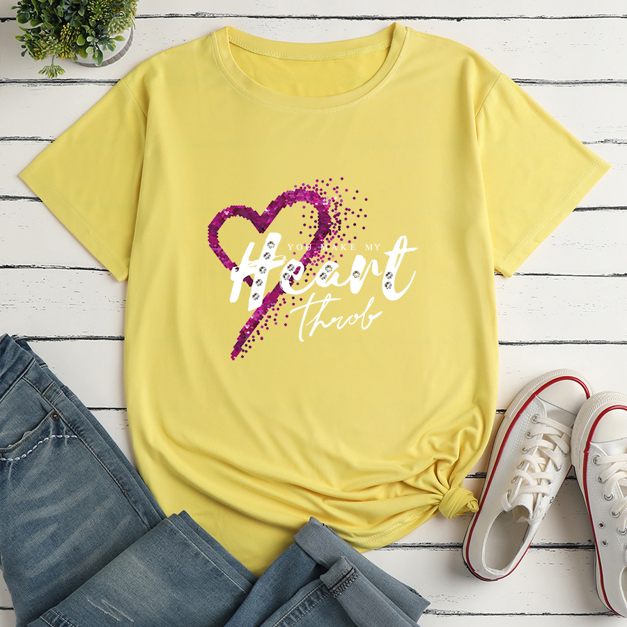 Moda Simple Letra En Forma De Corazón Impreso Holgado-fitting Camiseta Casual display picture 8