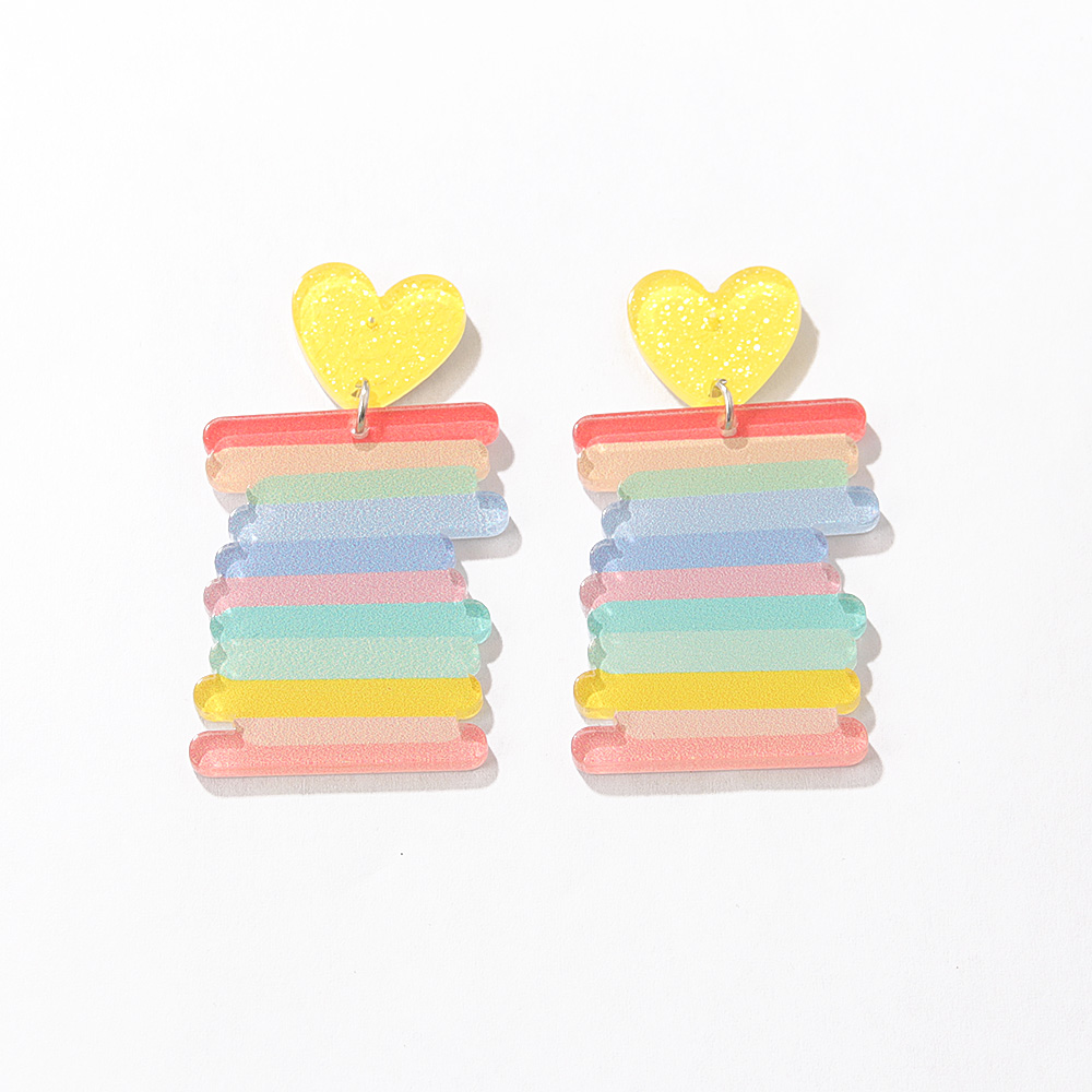 Fashion Rainbow Three-dimensional Printing Acrylic Earrings Simple Women display picture 6