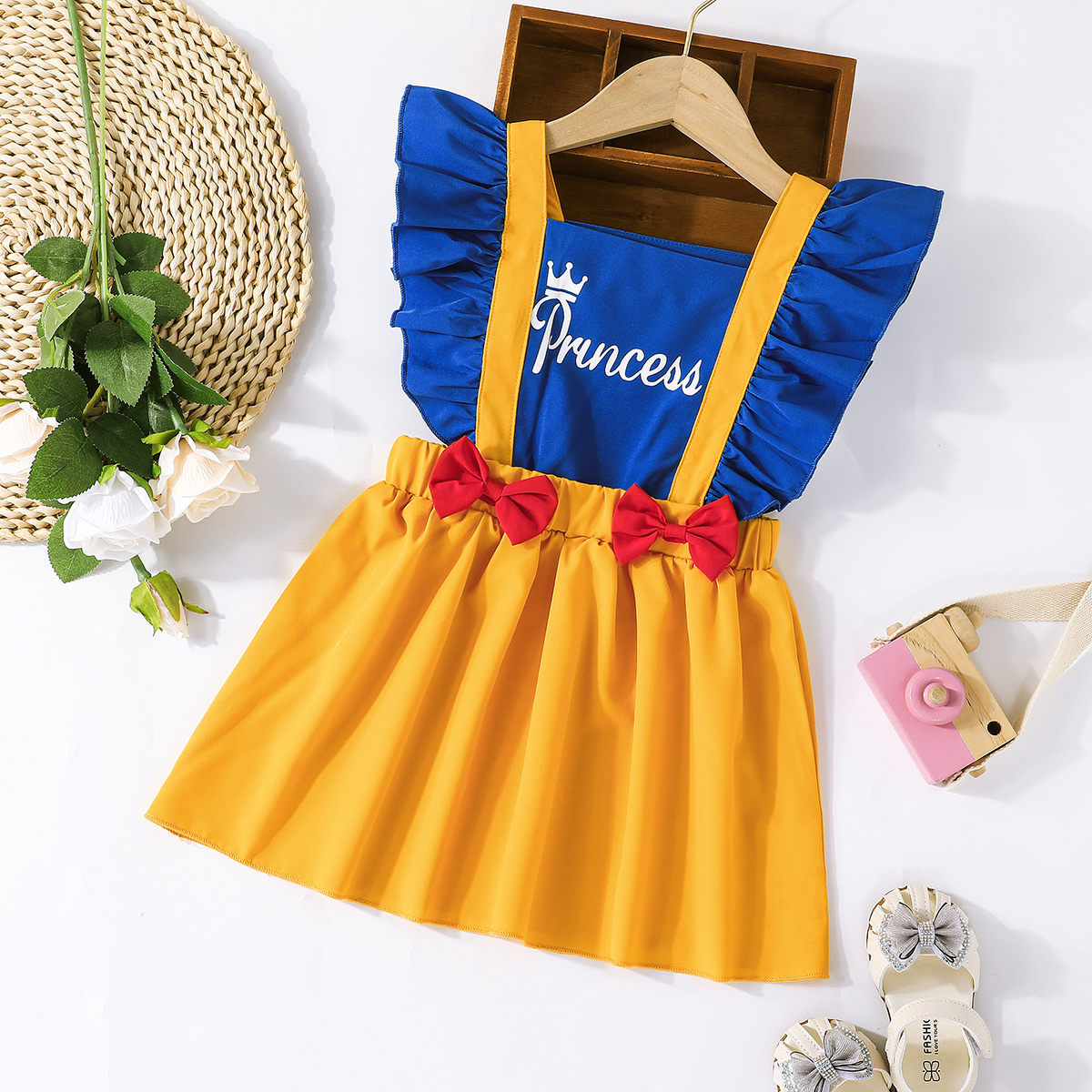 Fashion Cute Sweet Girl Letter Print Bow Princess Dress display picture 1